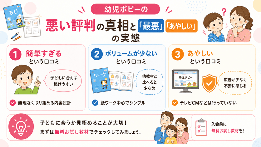 幼児ポピーの悪い評判の真相と「最悪」「あやしい」の実態